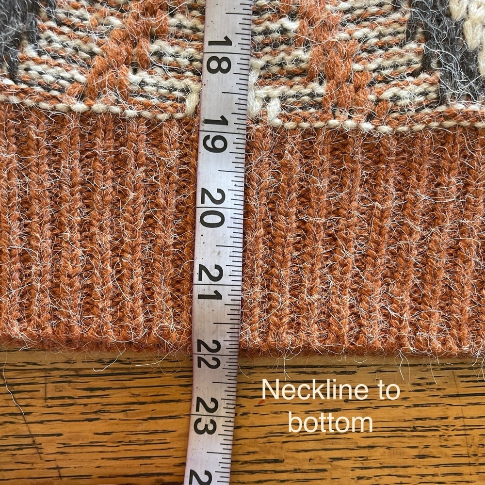 Pol Aztec Diamond Pattern Knit Sweater Burnt Oran… - image 7